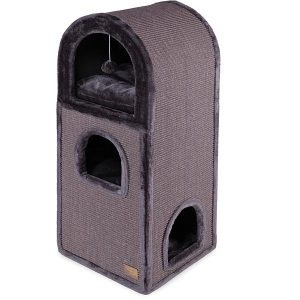 Cat Post – 3 Chamber Den Charcoal  |   Cat Scratchers Cats Cat Scratchers