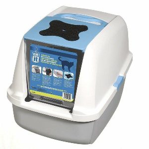 Catit Hooded Litter Tray Blue & White  |   Cat Litter Trays & Scoops Cat Litter Trays & Scoops Cat Litter Trays & Scoops