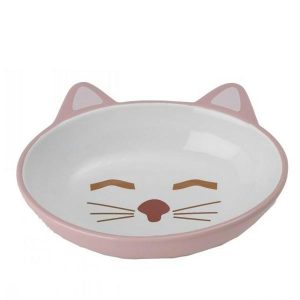 Here Kitty Cat Bowl Oval Pink  |   Cat Bowls Cat Bowls Cat Bowls