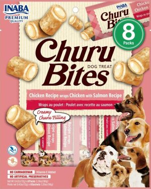 Inaba Dog Churu Wrap Bites Chicken With Salmon  |   Dog Treats Dog Dog Treats