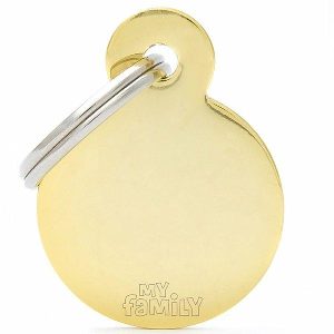 Pet Id Tag Aluminium Small Circle Brass  |   Dog Tags Charms Dog Dog Tags Charms