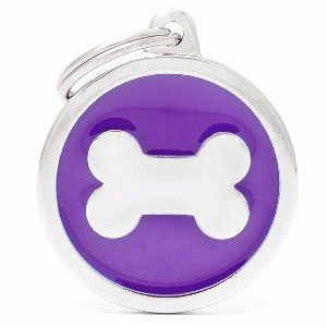 Pet Id Tag Classic Purple Bone  |   Dog Tags Charms Dog Dog Tags Charms