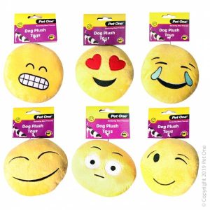 Pet One Dog Toy Plush Emoji’s Mixed Style / Colours  |   Dog Toys Dog Dog Toys