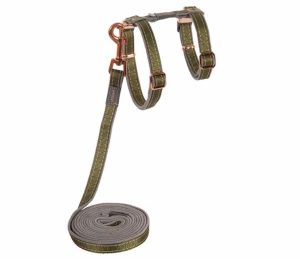 Rogz Urbancat Harness & Lead Set Olive Twist  |   Cat Harness Cat Harness Cat Harness