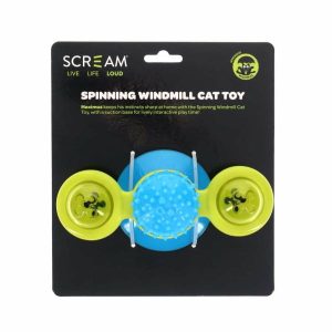 Scream Spinning Windmill Loud Blue & Green  |   Cat Toys Cat Toys Cat Toys