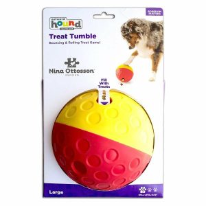 Treat Tumble Ball For Cat & Dog (Red/Yellow)  |   Dog Toys Dog Dog Toys