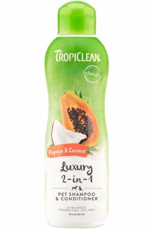 Tropiclean Shampoo/Conditioner Papaya & Coconut 355Ml 2 In 1  |   Dog Grooming Dog Dog Grooming