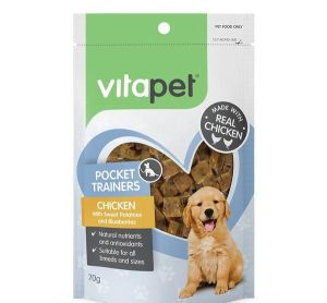 Vitapet Pocket Trainers Chicken & Sweet Potato 70G  |   Dog Treats Dog Dog Training