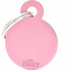 Pet Id Tag Aluminium Small Circle Pink  |   Dog Tags Charms Dog Dog Tags Charms